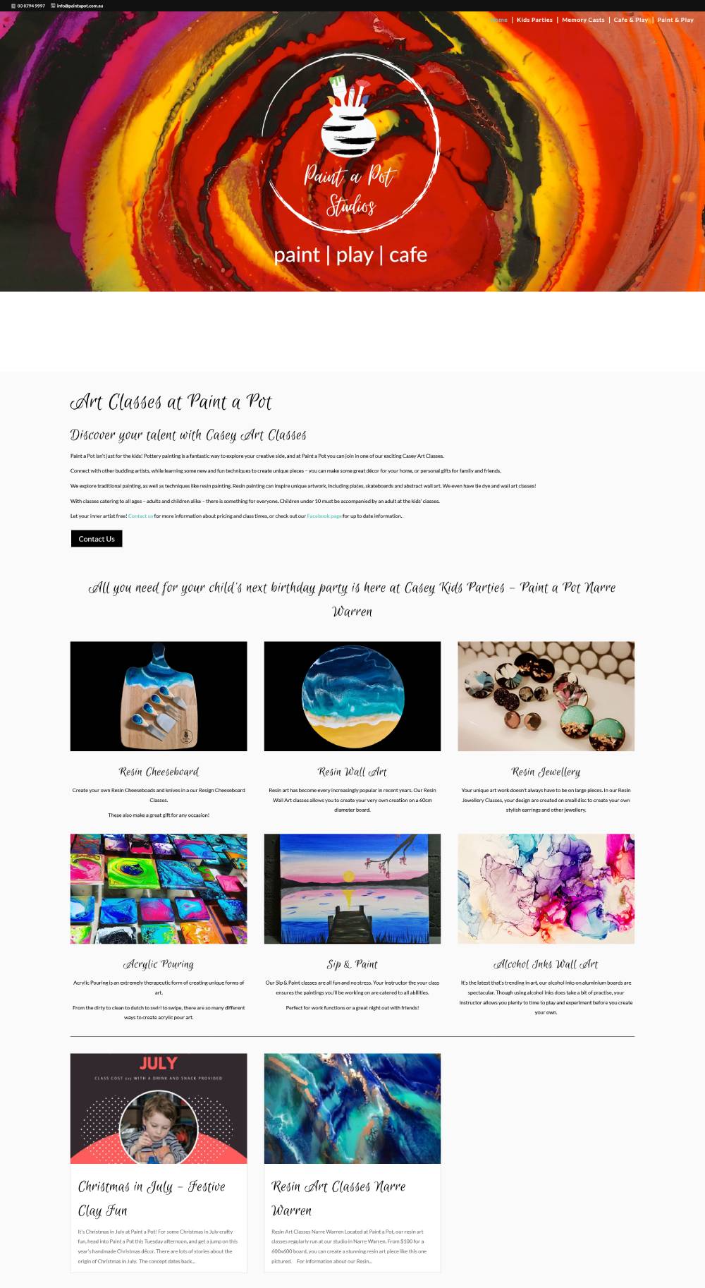 Casey Art Classes - Narre Warren Website Design Casey Art Classes - Narre Warren Website Design