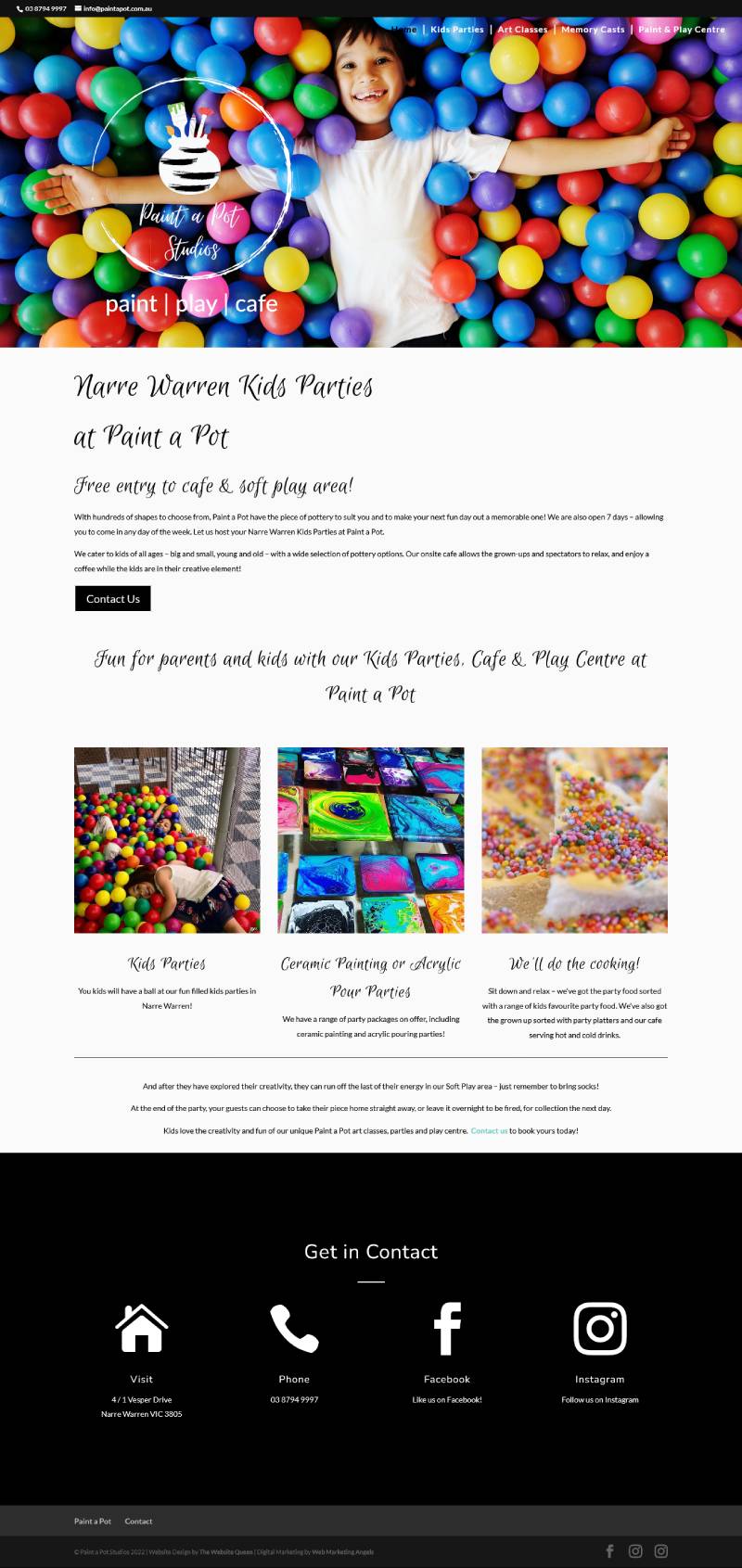 Narre Warren Kids Parties - Narre Warren Website Design