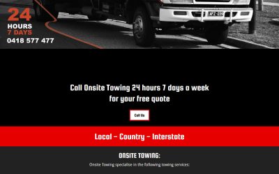 Towing Company Website Design Melbourne – Onsite Towing