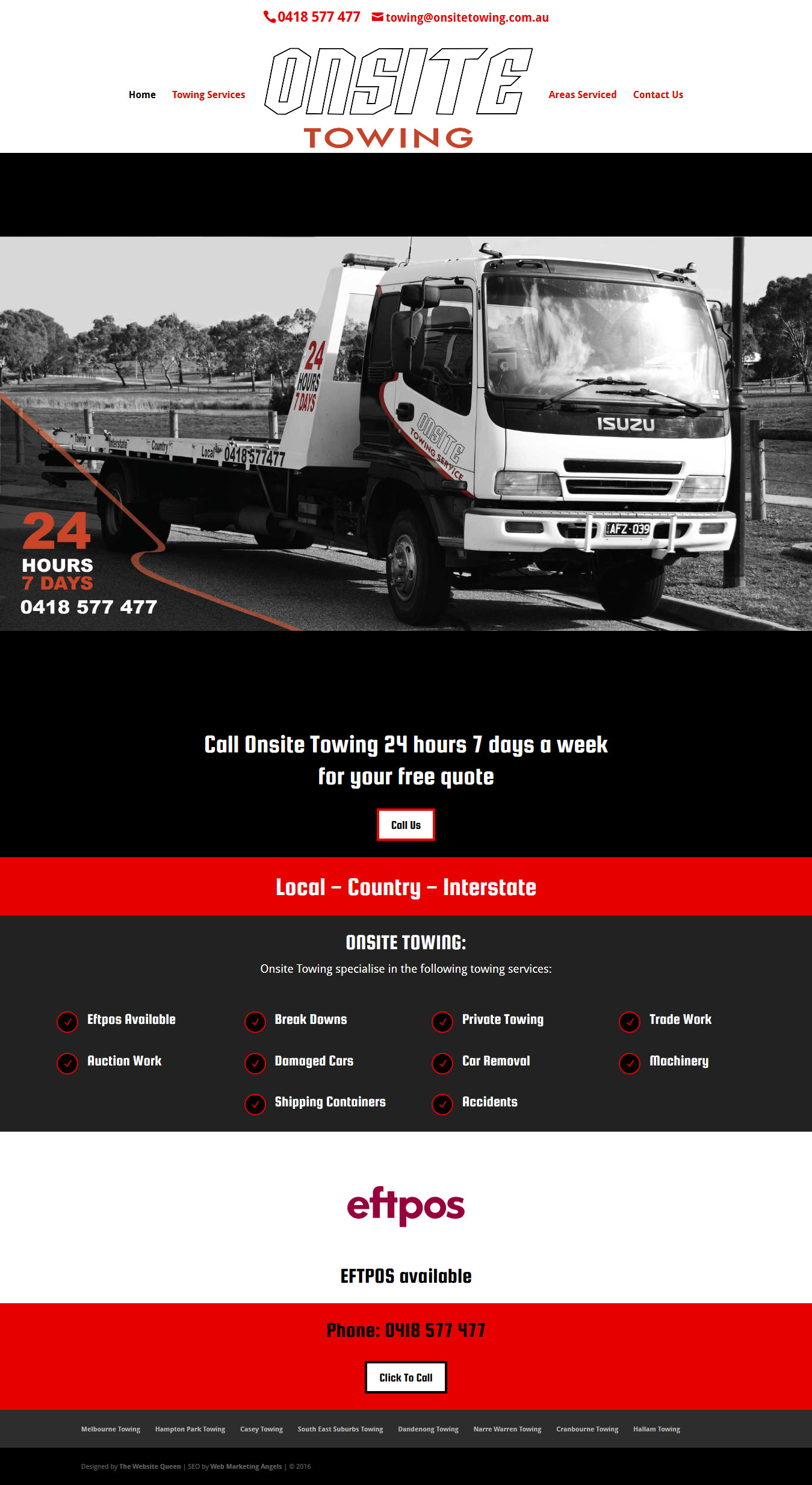 Towing Company Website Design Melbourne - Onsite Towing