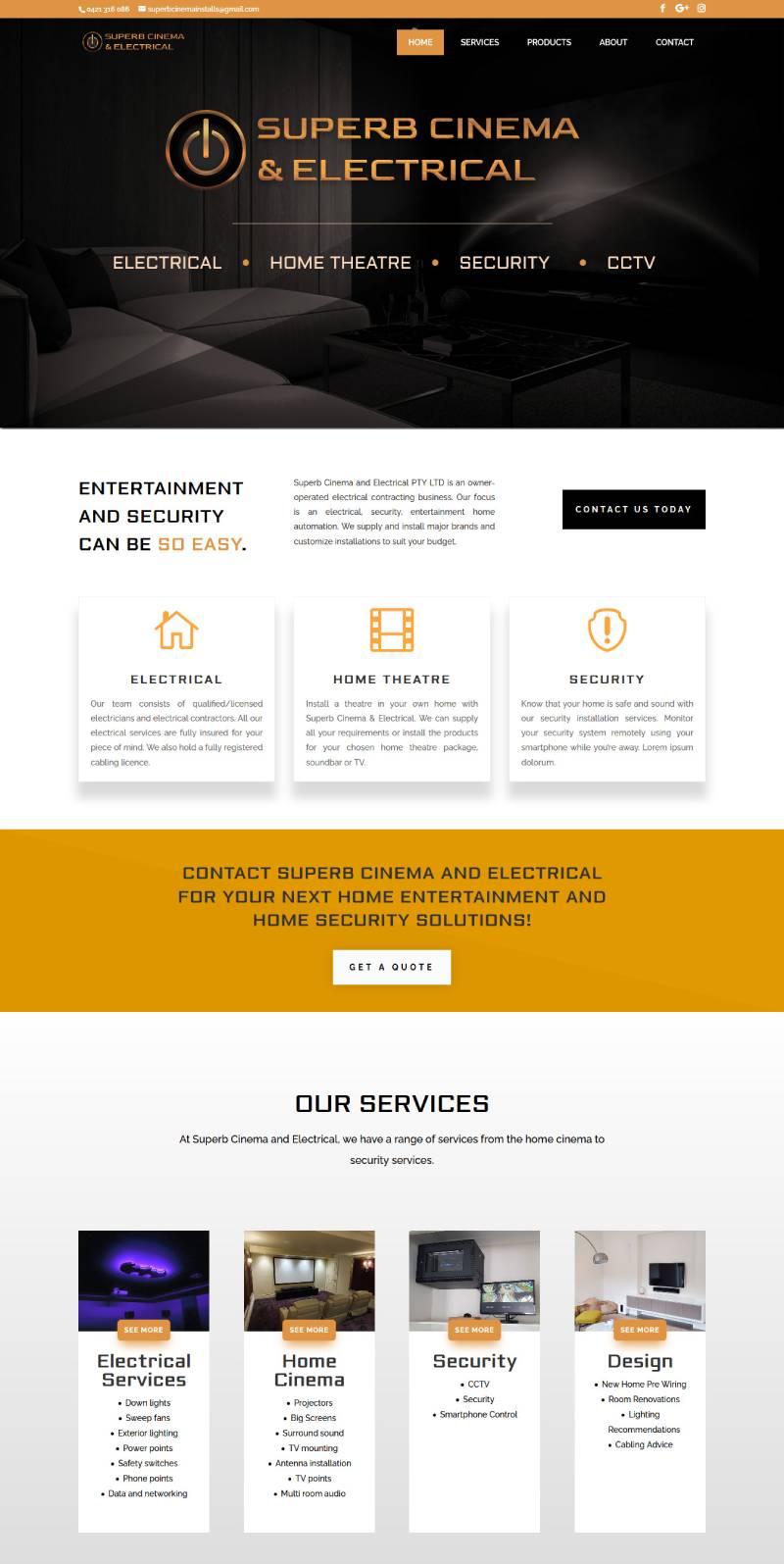 Superb Cinema and Electrical New - OPT Officer Website Design