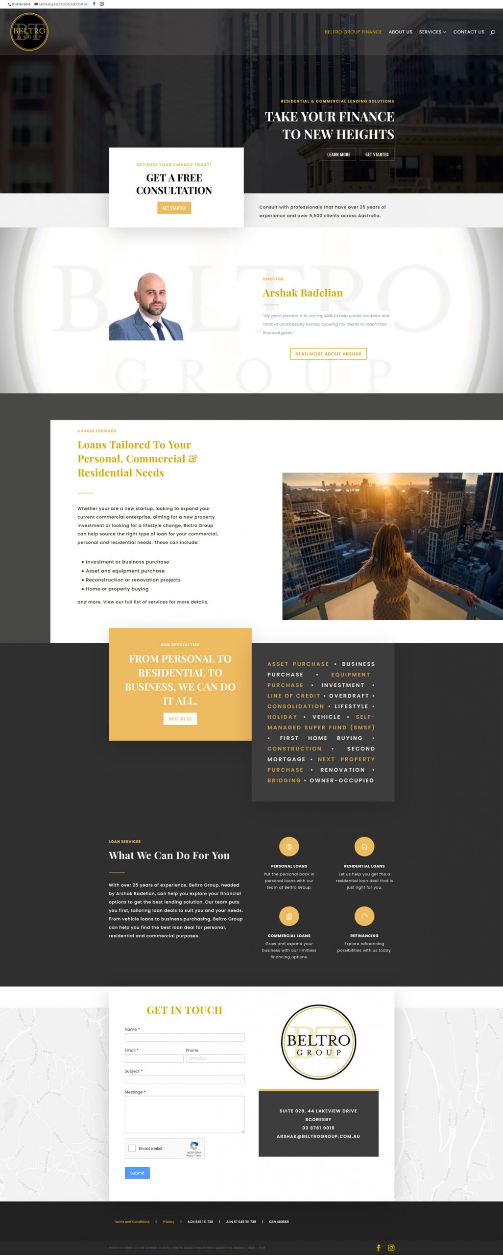WMA - Latest Websites - Beltro Group Melbourne Finance Solutions Beltro Group - Website Design Scoresby