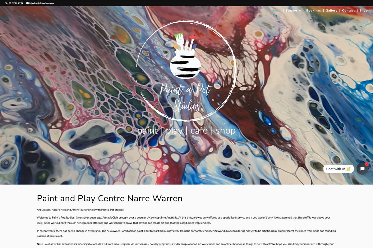 WMA - Latest Websites - Paint a Pot - feat - OPT Paint a Pot - Narre Warren Website Redesign