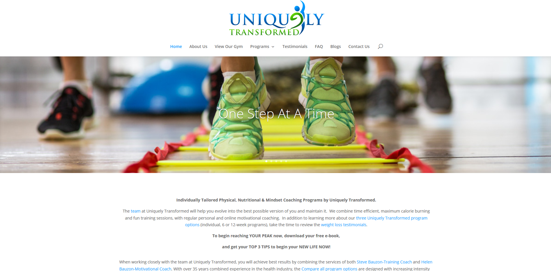 mulgrave personal training website - uniquely transformed
