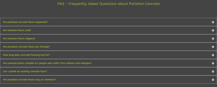 FAQ - Frequently Asked Questions about Polished Concrete Pauline Woolley Website